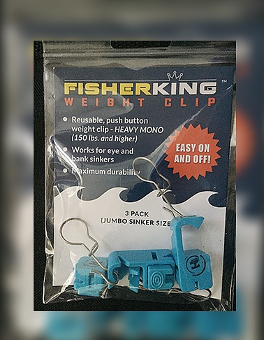 Heavy Mono - 3 Pack (Jumbo Sinker), Fisher King Weight Clip, Purchase  Balloon Clips and Weight Clips